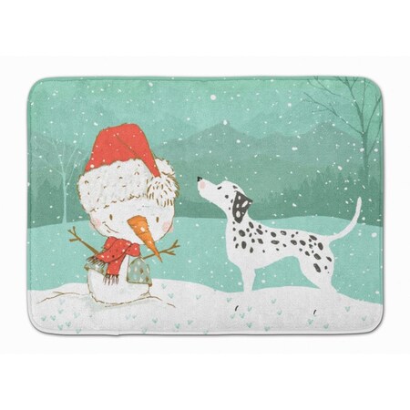 Carolines Treasures Dalmatian & Snowman Christmas Machine Washable Memory Foam Mat CK2037RUG